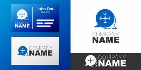 Logotype Crusade icon isolated on white background. Logo design template element. Vector