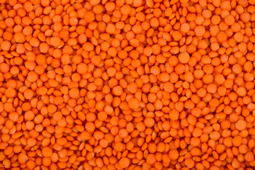 patern background of red lentil grains
