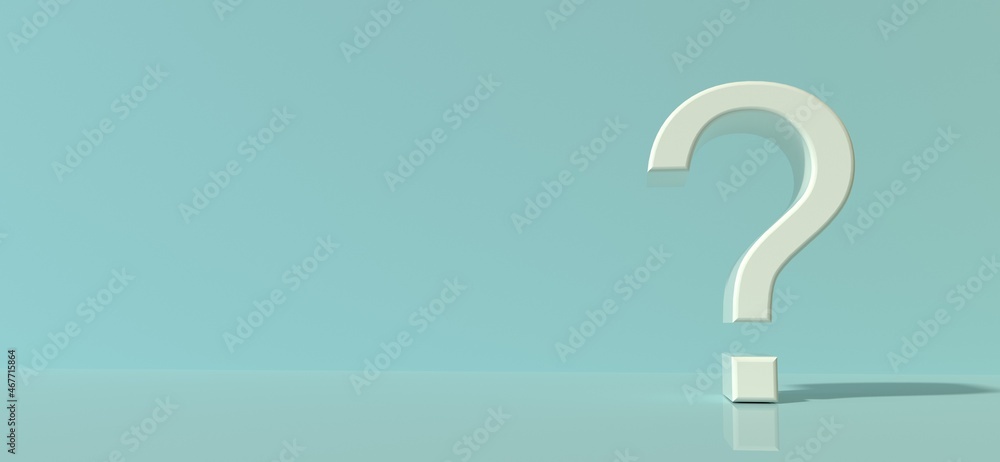 Poster question mark with shadow - 3d render design