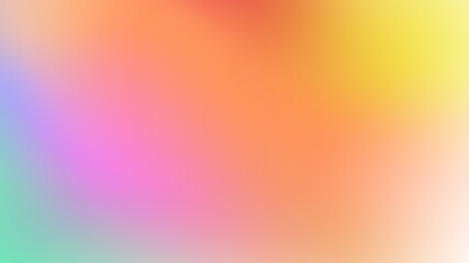 Beautiful juicy gradient background. Color transition from turquoise to yellow. Horizontal background. Cute desktop background. Place for your text. Vector stock illustration