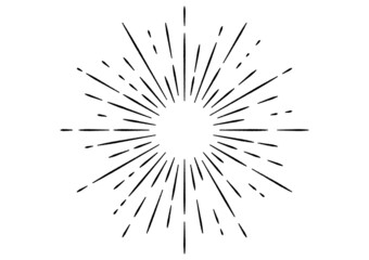 Fototapeta premium 白紙に黒い破線のサンバースト