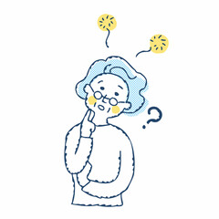 思い出せない表情のシニア女性