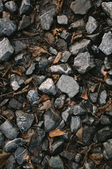 Abstract stones for decoration design. Background, texture. Natural background. Grey background. Natural stone. gray stones lie on the cold ground