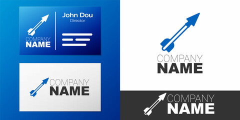 Logotype Medieval arrow icon isolated on white background. Medieval weapon. Logo design template element. Vector