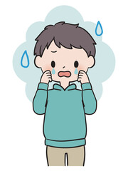 泣き顔の男の子