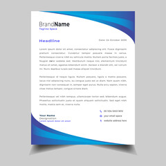 Modern abstract corporate business letterhead, Elegant and minimalist style letterhead design template for business projects.