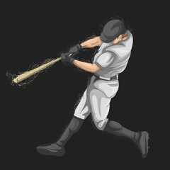 baseball player hits the ball