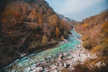 VIews of the Soča river in Slovenia