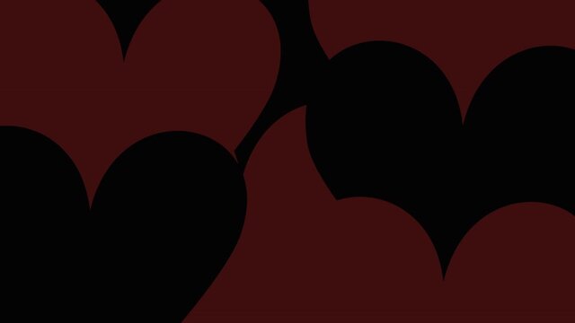 black red r Heart love transition animation set