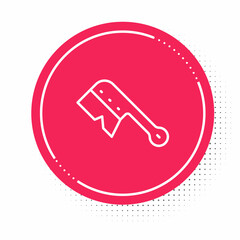 White line Beekeeping brush icon isolated on white background. Tool of the beekeeper. Red circle button. Vector