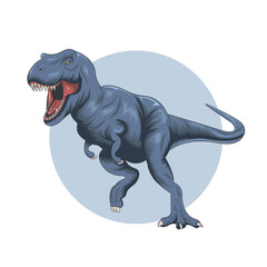 angry blue dinosaur vector illustration © Forde