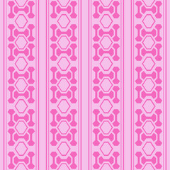 Vector flat design of seamless beautiful pink bones, squares with vertical lines are repeating on pink background pattern design for decorating, fabric,wrapping, textile,wallpaper,apparel,tile,mosaic