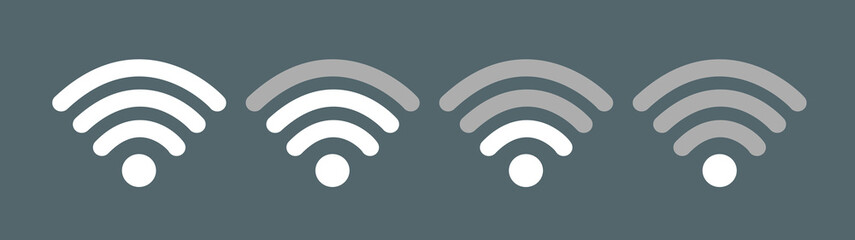 Wifi Wireless Lan Internet Signal Flat Icons For Apps Or Websites - Isolated On white