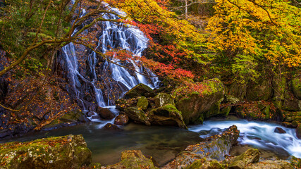 江竜田の滝　紅葉と渓流