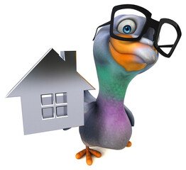 Fun pigeon - 3D Illustration