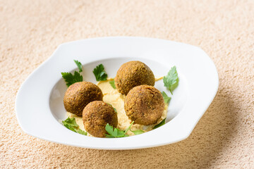Falafel is a vegetarian dish of Mediterranean and Arabic cuisine