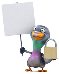 Fun pigeon - 3D Illustration