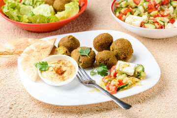Falafel is a vegetarian dish of Mediterranean and Arabic cuisine