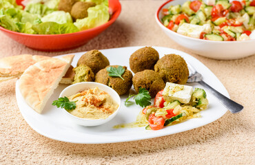 Falafel is a vegetarian dish of Mediterranean and Arabic cuisine