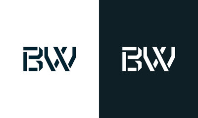 Creative minimal abstract letter BW logo.