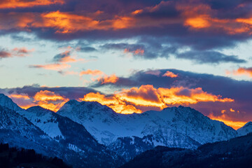 Allgäu - Sonnenaufgang - Alpen - Berge - Alpenglühen - Winter