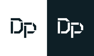 Creative minimal abstract letter DP logo.