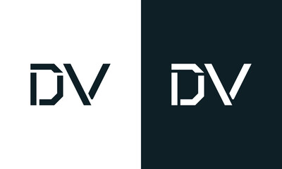 Creative minimal abstract letter DV logo.