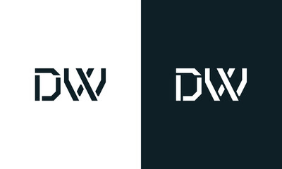 Creative minimal abstract letter DW logo.