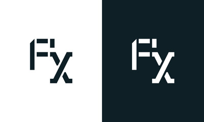 Creative minimal abstract letter FX logo.