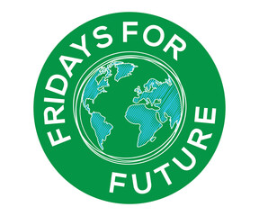  Fridays for future logo, Vector illustration