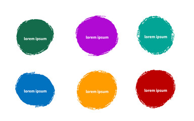 Set of round spots with watercolor texture