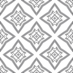 Vector pattern with symmetrical elements . Repeating geometric tiles from striped elements.large black pattern .