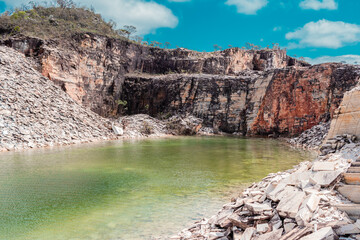 rocky coast of the river