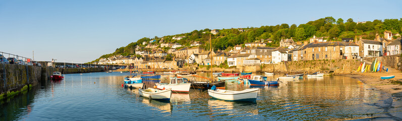 Fototapeta na wymiar Mousehole harbour panorama near Penzance in Cornwall. United Kingdom