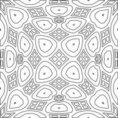 Vector pattern with symmetrical elements . Repeating geometric tiles from striped elements.large black pattern .
