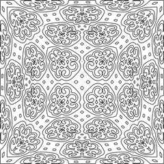 Vector pattern with symmetrical elements . Repeating geometric tiles from striped elements.large black pattern .
