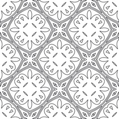 Vector pattern with symmetrical elements . Repeating geometric tiles from striped elements.large black pattern .