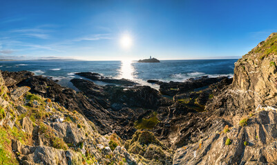 Godrevy lighthouse in Cornwall. United Kingdom