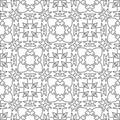 Vector pattern with symmetrical elements . Repeating geometric tiles from striped elements.large black pattern .