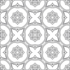 Vector pattern with symmetrical elements . Repeating geometric tiles from striped elements.large black pattern .