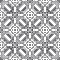 Vector pattern with symmetrical elements . Repeating geometric tiles from striped elements.large black pattern .