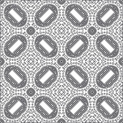 Vector pattern with symmetrical elements . Repeating geometric tiles from striped elements.large black pattern .