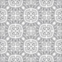 Vector pattern with symmetrical elements . Repeating geometric tiles from striped elements.large black pattern .