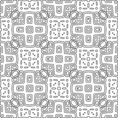 Vector pattern with symmetrical elements . Repeating geometric tiles from striped elements.large black pattern .