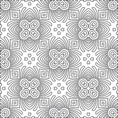 Vector pattern with symmetrical elements . Repeating geometric tiles from striped elements.large black pattern .