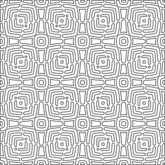 Vector pattern with symmetrical elements . Repeating geometric tiles from striped elements.large black pattern .