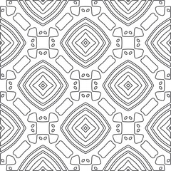 Vector pattern with symmetrical elements . Repeating geometric tiles from striped elements.large black pattern .