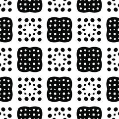 Vector seamless pattern. Modern stylish texture. Composition from regularly repeating geometrical elements. Vector illustrations. Black and white pattern.