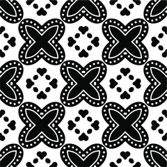 Vector seamless pattern. Modern stylish texture. Composition from regularly repeating geometrical elements. Vector illustrations. Black and white pattern.