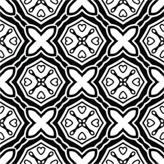 Vector seamless pattern. Modern stylish texture. Composition from regularly repeating geometrical elements. Vector illustrations. Black and white pattern.